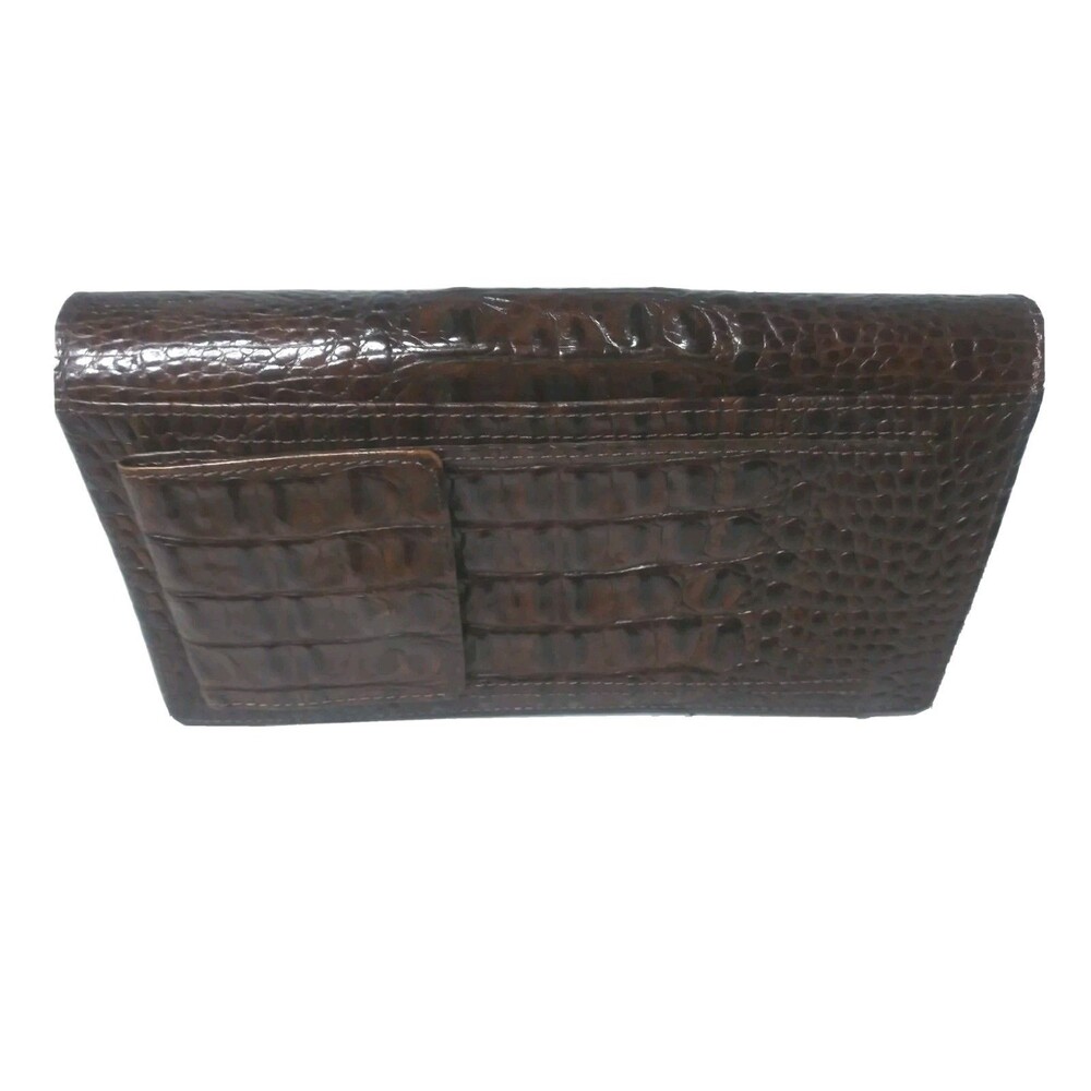 Vintage Brighton Croco Embossed Wallet Organizer Large Brighton Clutch Purse - Picture 2 of 7